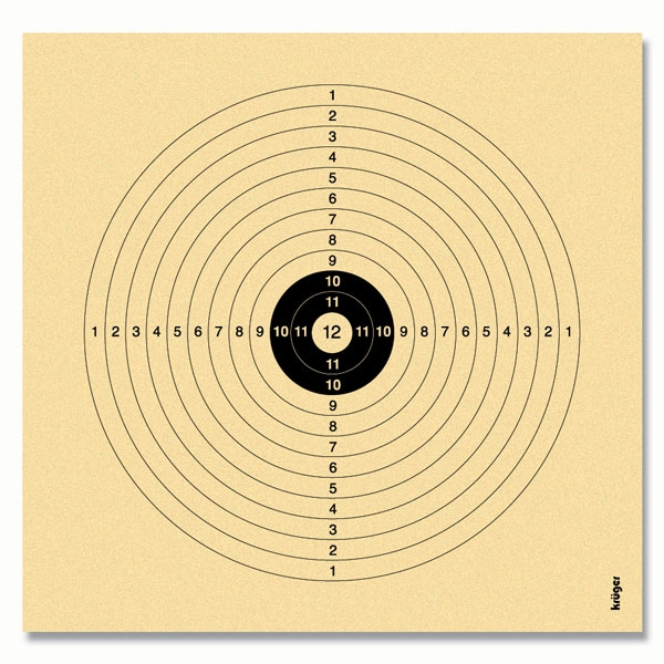 Luftgewehr-Scheibe, 12-kreisig, mit weißer 12 1.000 Stück Luftgewehr-Scheibe, 12-kreisig, mit weißer 12 1.000 Stück
