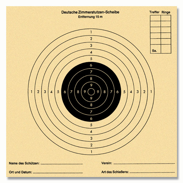Krüger Zimmerstutzen-Scheibe 15 m Krüger Zimmerstutzen-Scheibe 15 m