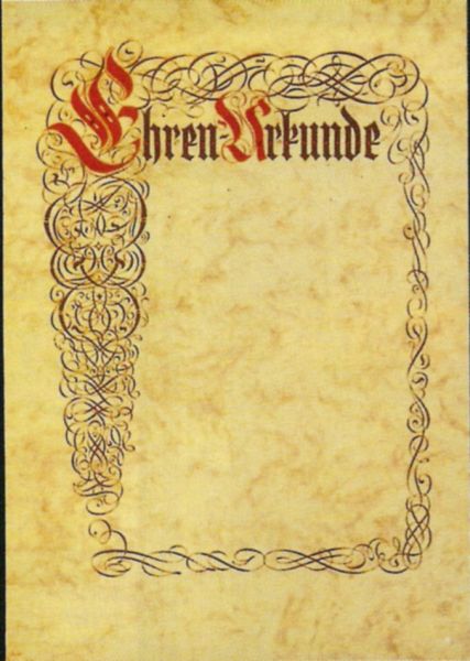 Ehren-Urkunde für PC Beschriftung Ehren-Urkunde für PC Beschriftung